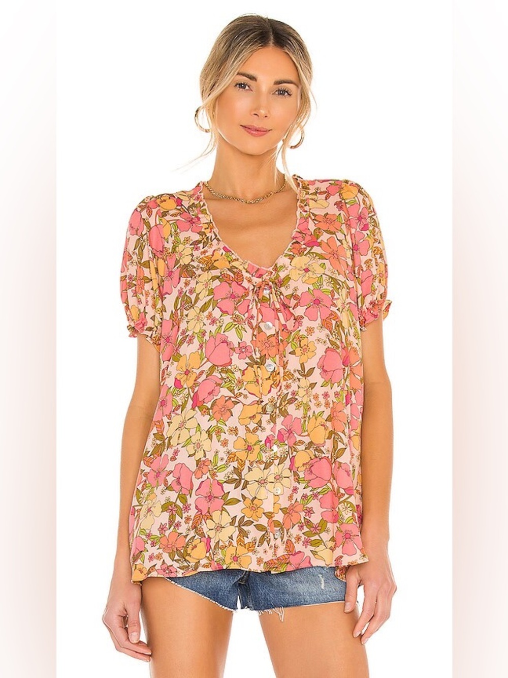 SHOW ME YOUR MUMU Brunch Top in Pretty Poppy, medium